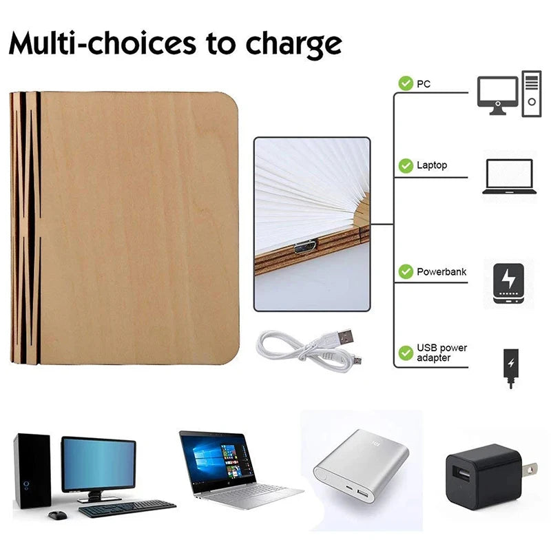 LED Magnetic Book Light 3D Folding