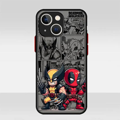 Capa de telefone transparente fosca Marvel Deadpool e Wolverine para Apple iPhone